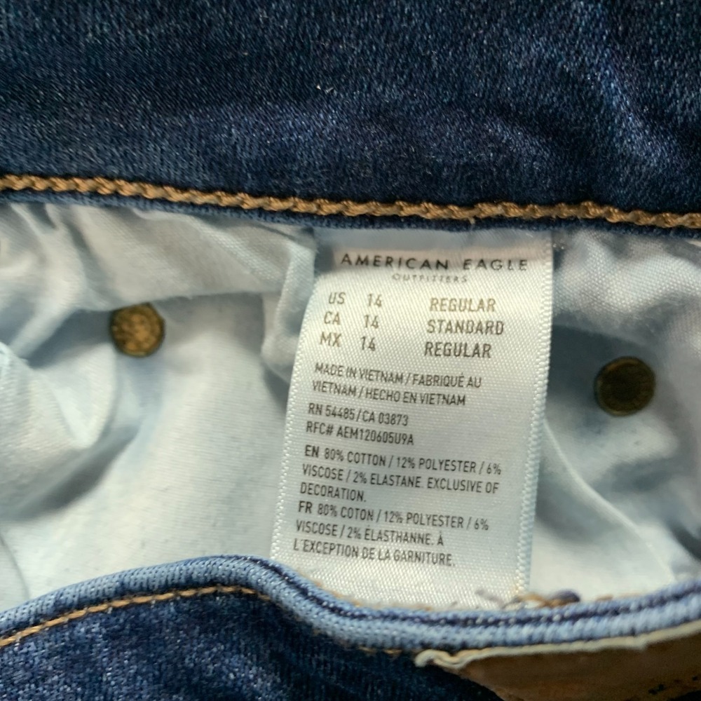 American Eagle Super Hi Rise Flare Jeans Womens Size 14 Blue 32x30 - Picture 11 of 11